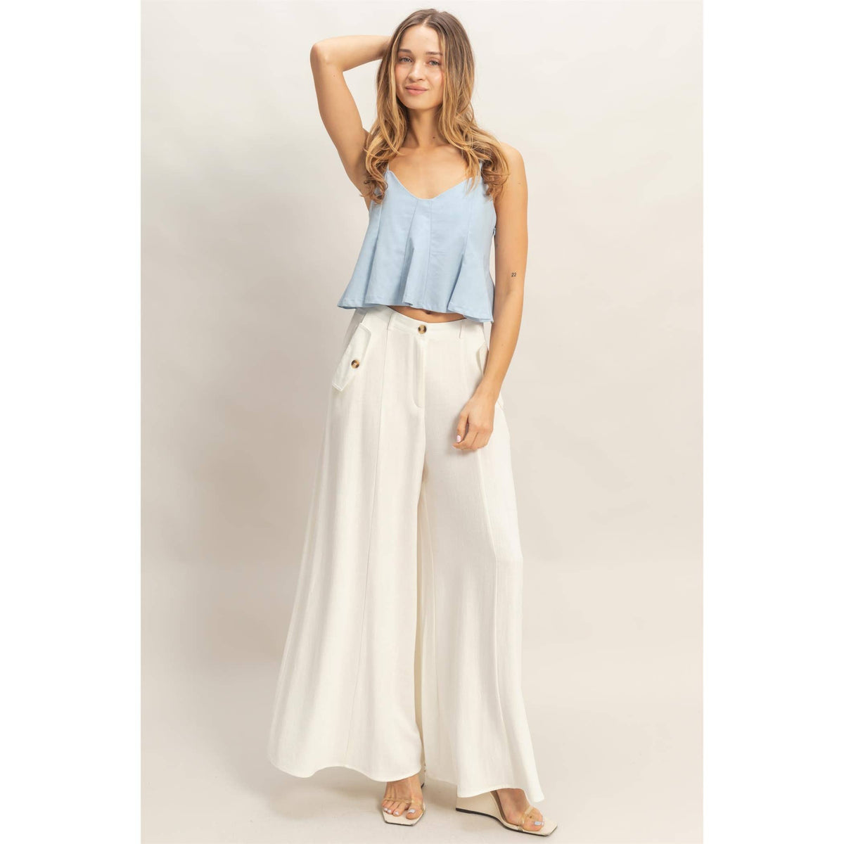 Wide-Leg Flap Pocket Pants