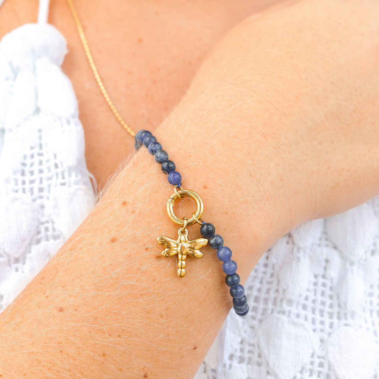 18K Gold PVD Stainless Steel Dragonfly Charm