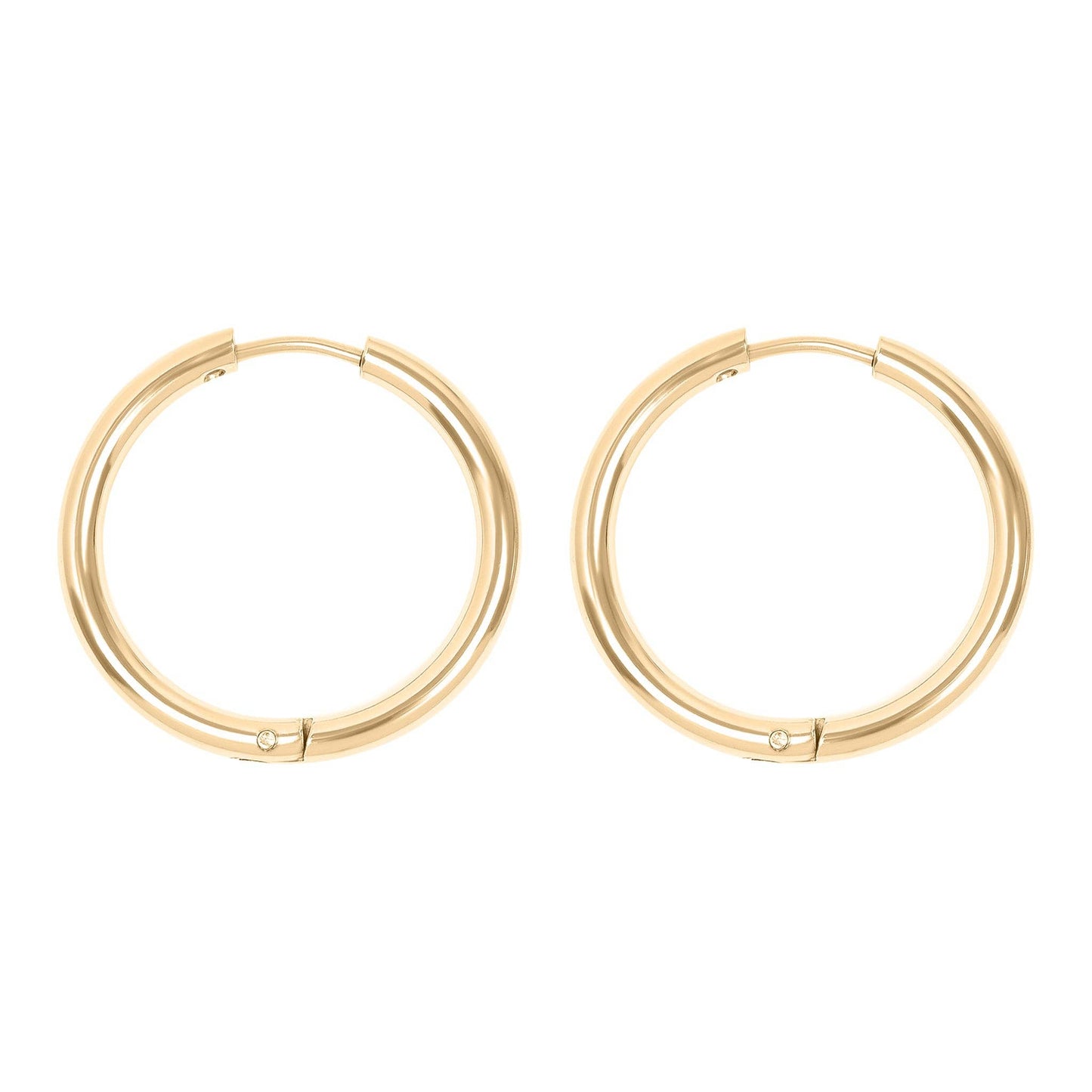 18K Gold PVD Stainless Steel Circle Huggie Hoop Earrings