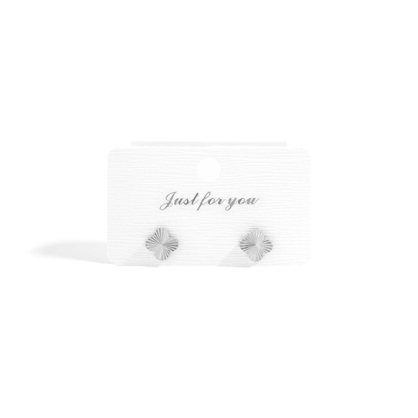 18K Gold PVD Stainless Steel Clover Stud Earrings