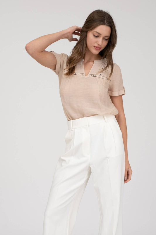 Sandbar Lace Linen Top