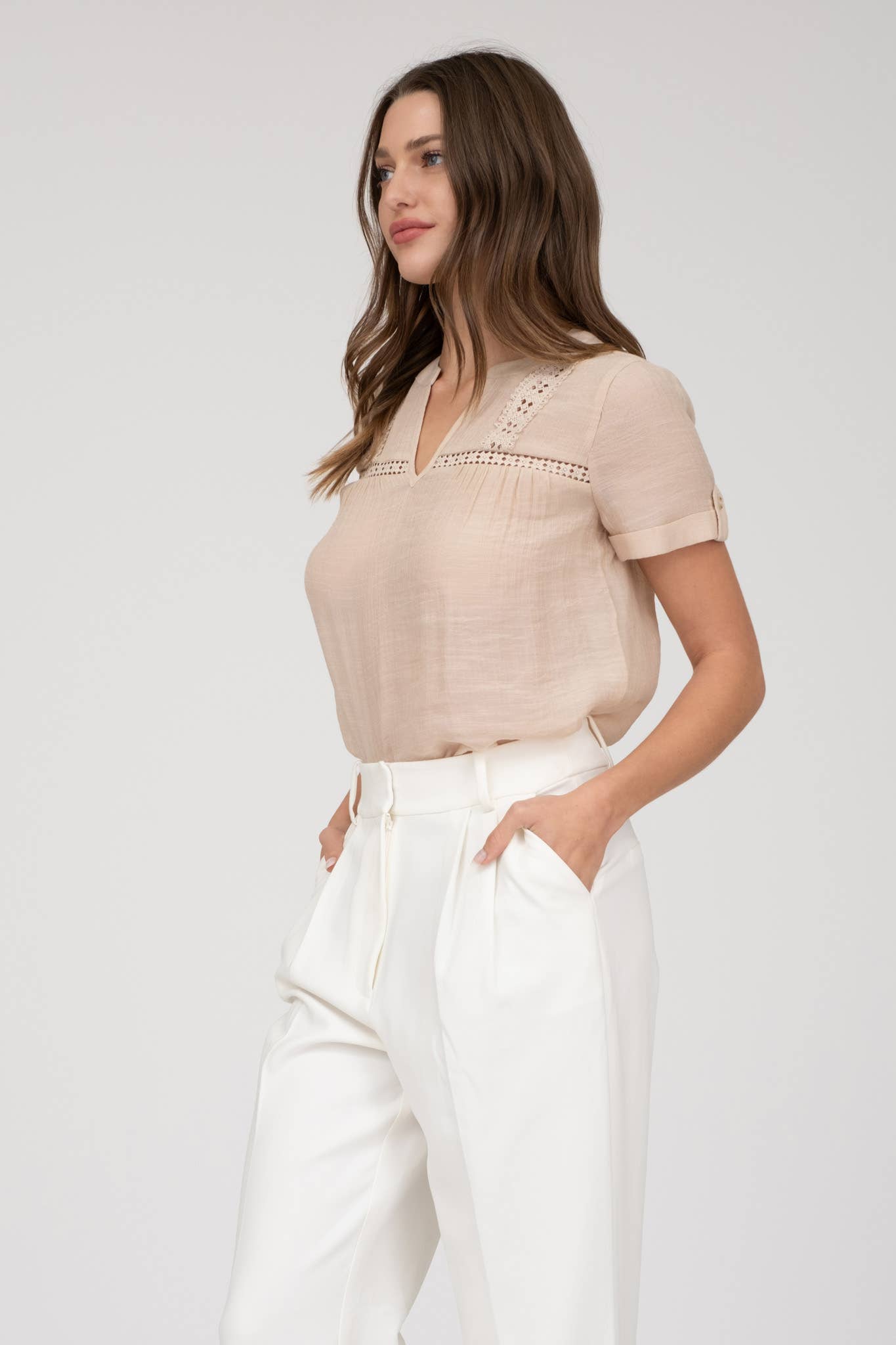 Sandbar Lace Linen Top