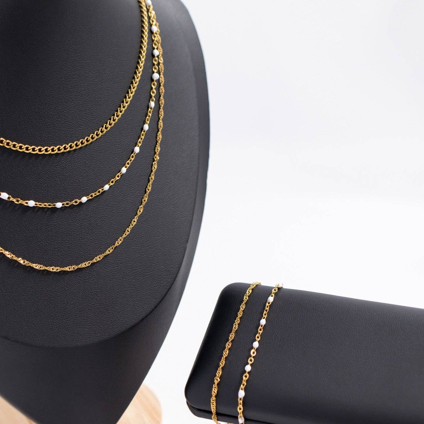 18K Gold PVD Stainless Steel Singapore Chain Bracelet