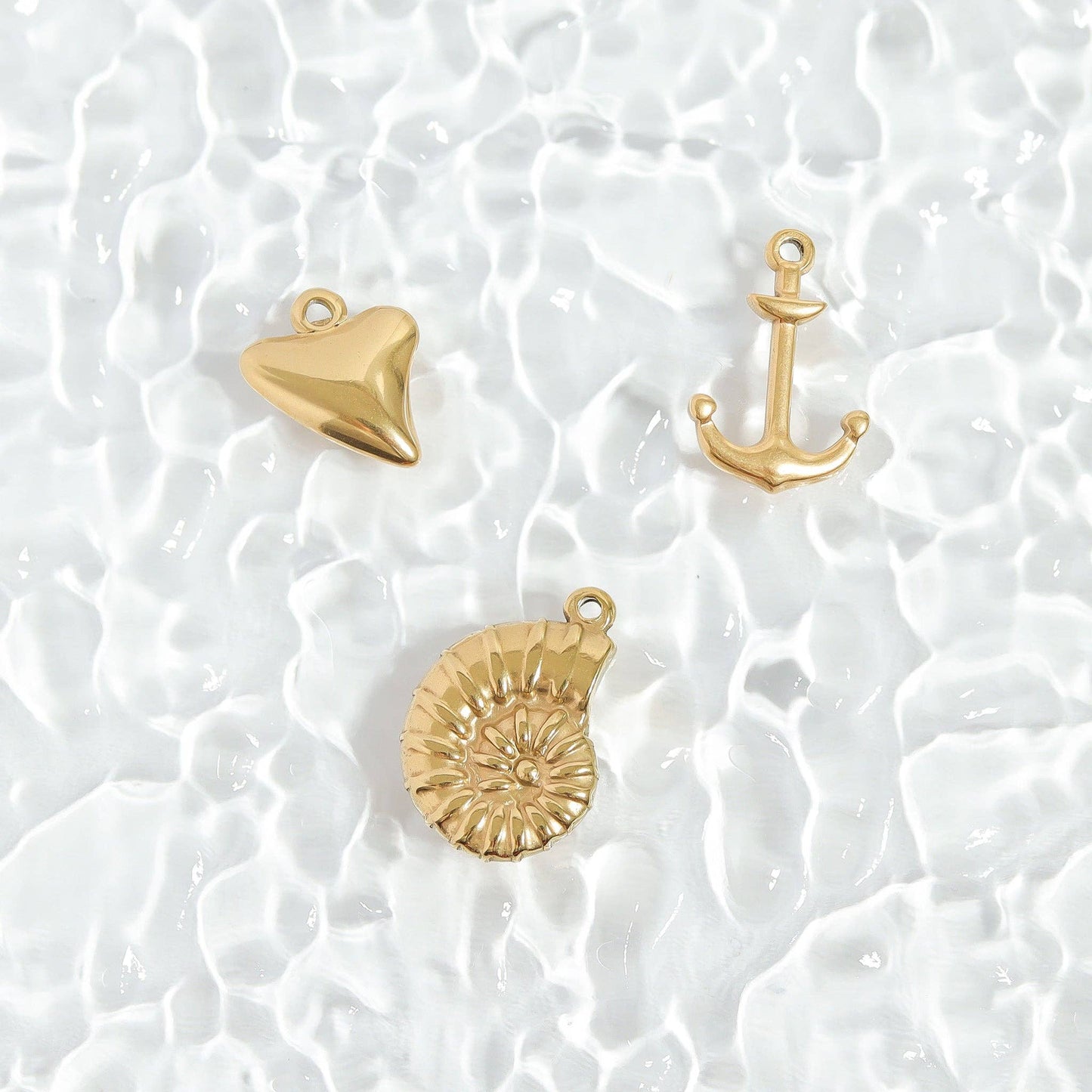 18K Gold PVD Stainless Steel Anchor Charm