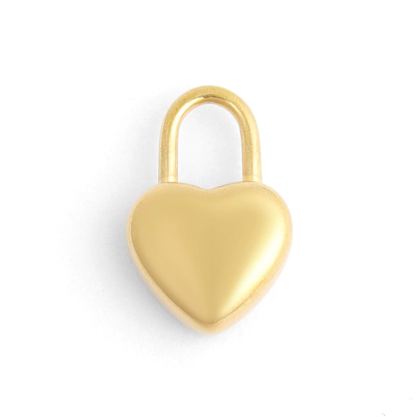 18K Gold PVD Stainless Steel Heart Padlock Charm