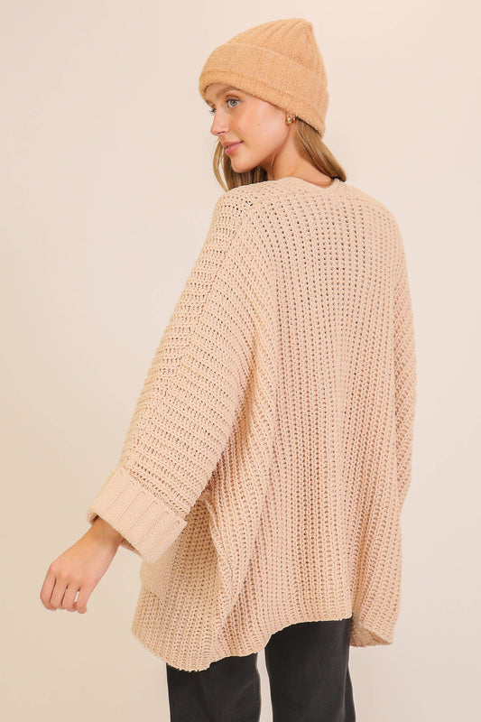 Chunky Knit Open Front Cardigan