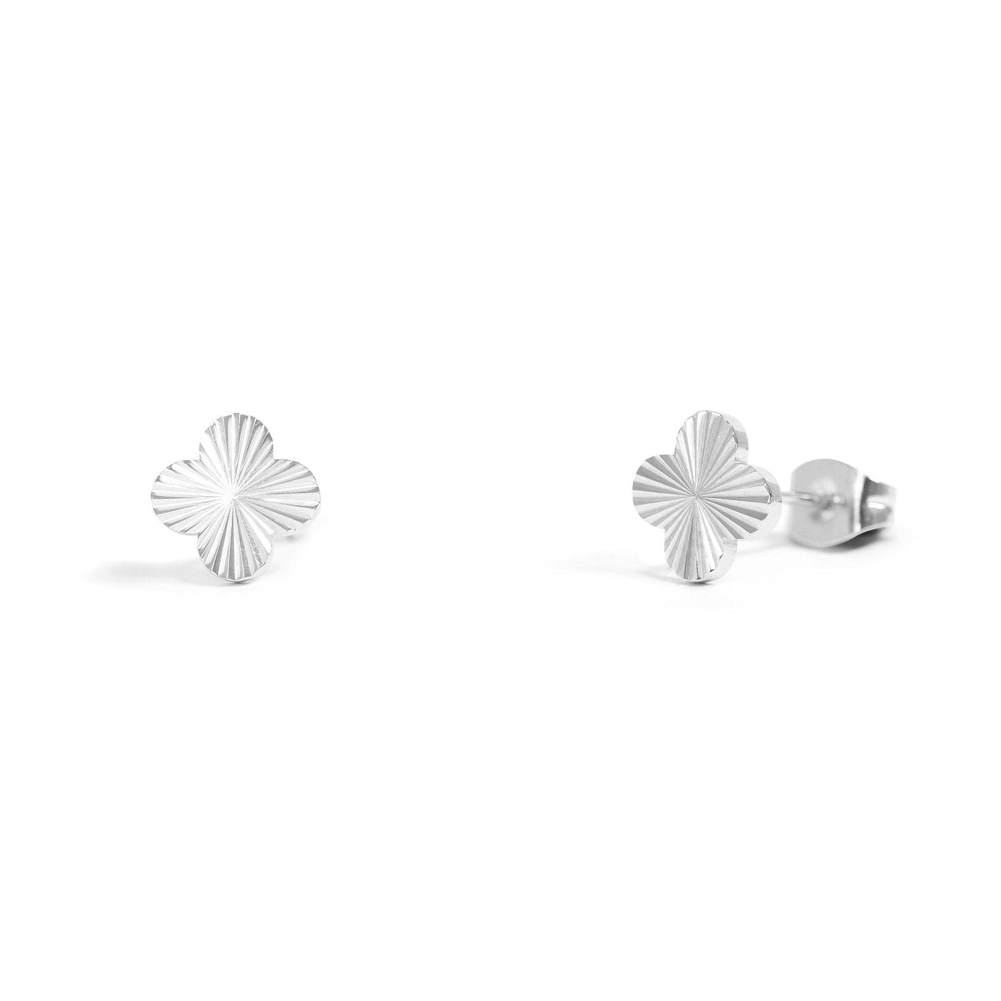 18K Gold PVD Stainless Steel Clover Stud Earrings