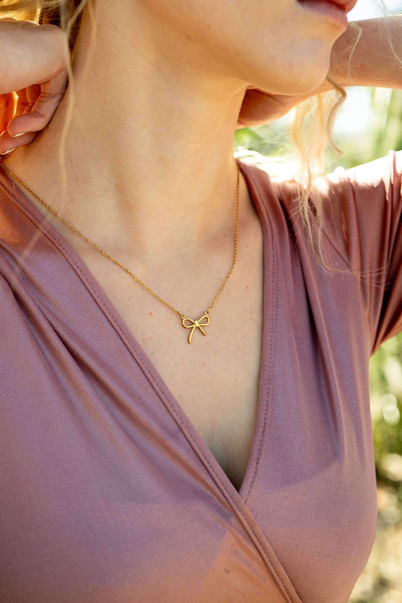 18K Gold PVD Stainless Steel Bow Connector Charm